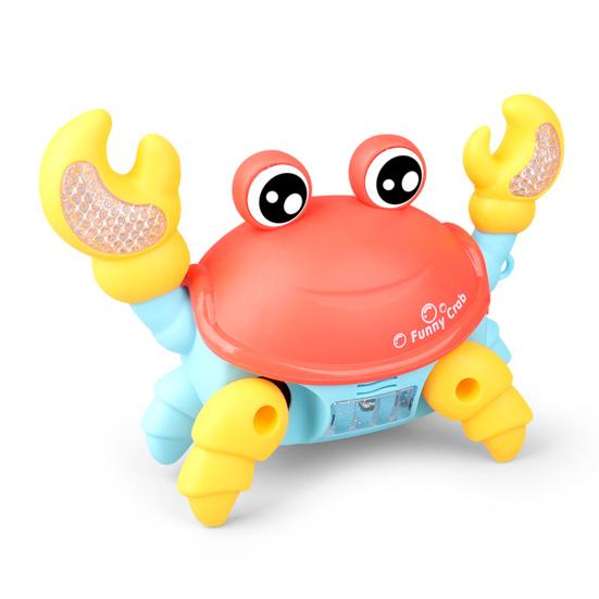 Electric Crab Toy Light And Music Battery Powered Pull String Cute Crab Walking Laterally Educational Interactive Toys Boys Girls Walking