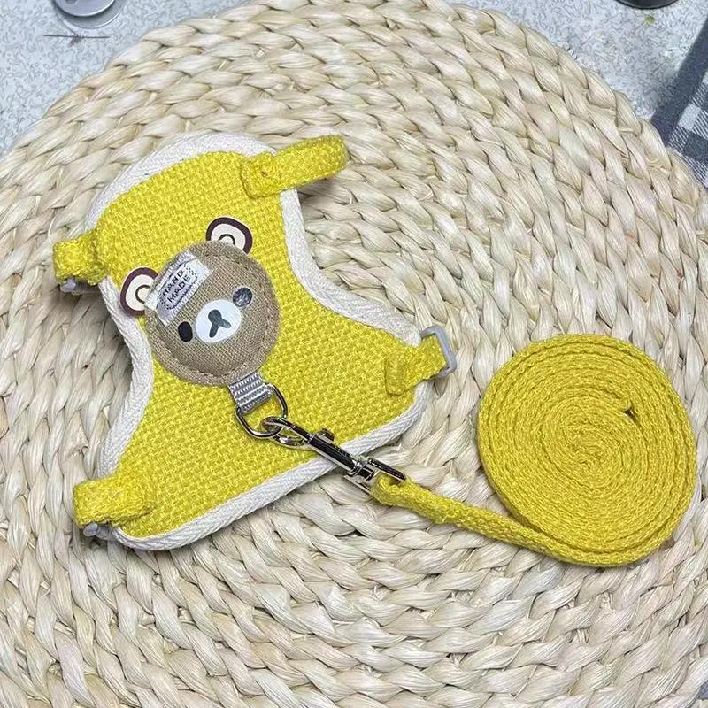 Lovely Small Pet Vest Chest Strap Dog Leash Traction Rope Walking Dog Cat Bunny Vest Harness Poodle Collar Leash Dog Accessories