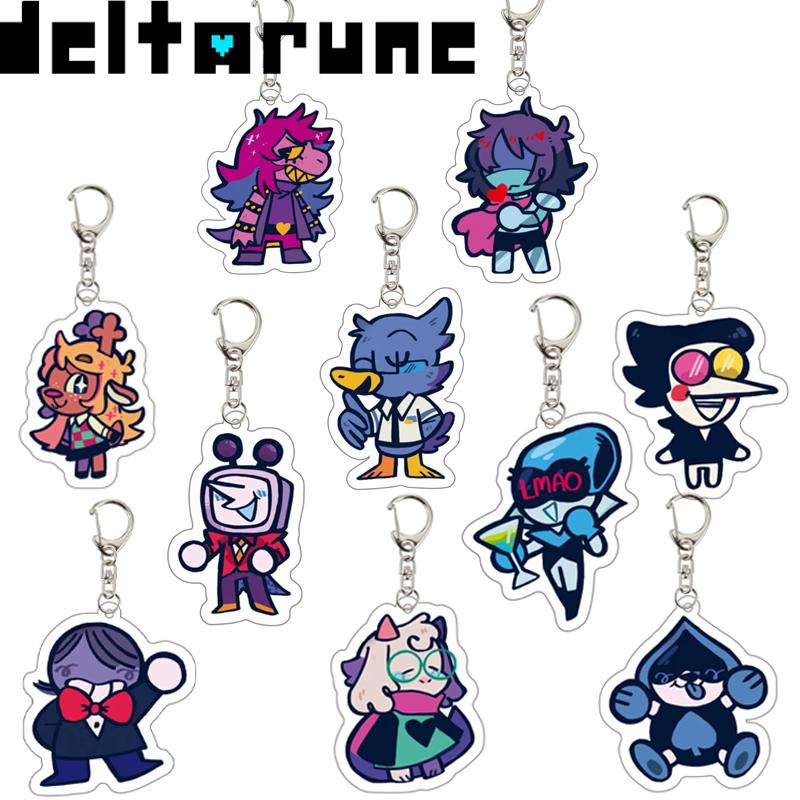 Chic Studio Unisex Game Deltarune Susie Kris Berdly Spamton Neo Cosplay Keychain Kawaii Acrylic Keyring Key Chain Bag Accessories Ornament Prop