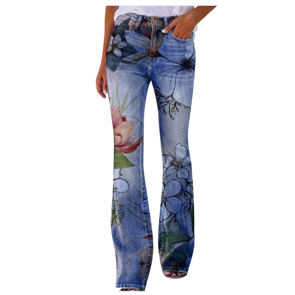 Ladies Casual Wide Leg Pants Straight Leg Pants Beltless High Waist Pants