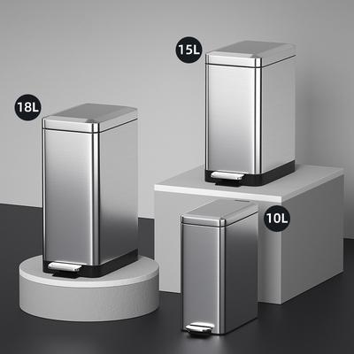 Poubelle Ménagère en Acier Inoxydable à Pédale Poubelle de Salle de Bain Seau de Rangement des Déchets pour Cuisine Salon