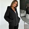 Women's Oversized Hoodie Zip Up Sweatshirt Casual Long Sleeve Drawstring Hooded Jacket Lightweight Pullover with Front Pockets for Everyday Wear