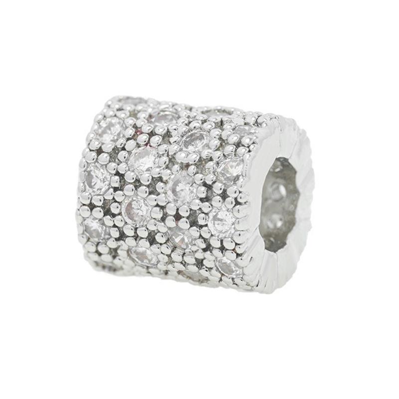 10 Pcs/lot Micro Inlaid Zircon Accessories Copper Spacer Beads for Jewelry Making DIY Bracelet Charms Wholesale