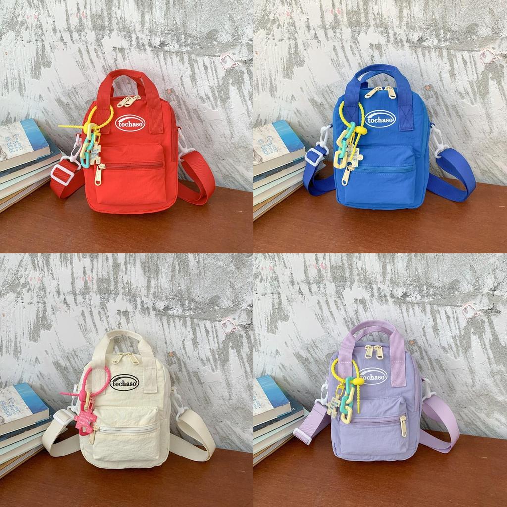 Childrens Candy Color Nylon Casual Small Shoulder Bag For Kids Daily Use