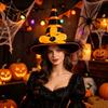 Soft Playful Witch Hat Halloween for Women Girls, Large Striped Wizard Costume with Flower Accessories, Cosplay, Party Festive Parties