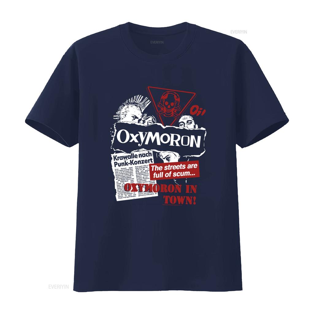 Oxymoron Band Punk Rock Style The Streets Are Full Of Scum Black T Shirt All Sizes Available Vintage Washed