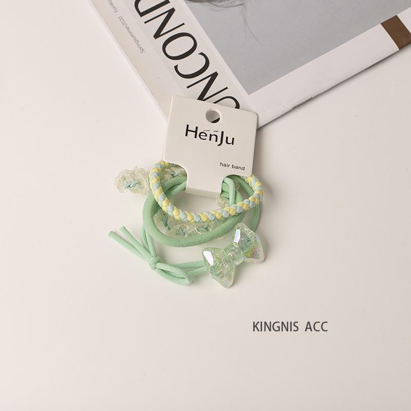 2025 Spring/Summer Crystal Candy Color Floral Spiral Hair Ties - Elegant, Sweet Telephone Cord Hair Accessories for Women