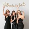 Pre-strung Bride To Be Banner - No DIY - Gold Glitter Bachelorette Bridal Party Banner In Script - Pre-strung Garland On 6 Ft Strand - Gold Bridal