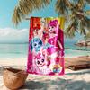 Personalized customized proof beach towel with Catch! Teenieping pattern - soft, absorbent, quick-drying, perfect swimming, camping&bathing