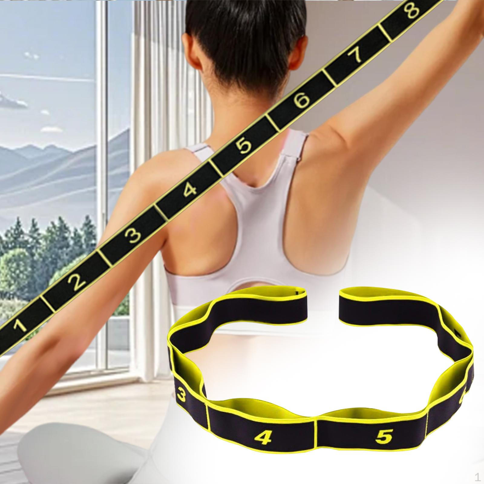 

8-сегментный эластичный ремень для йоги улучшает гибкость тела, домашний тренажерный зал, лента сопротивления