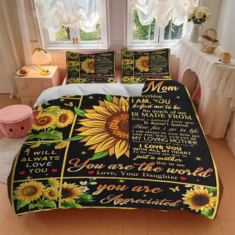 3pcs Heartfelt Tribute to Motherhood Quilt Set Soft and Comfortable Bedroom, Guest Room and Dorm Decor Bedding Set.H052