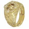 Anel de coroa banhado a ouro 18k, anel masculino retro com diamante esculpido, presente de Natal