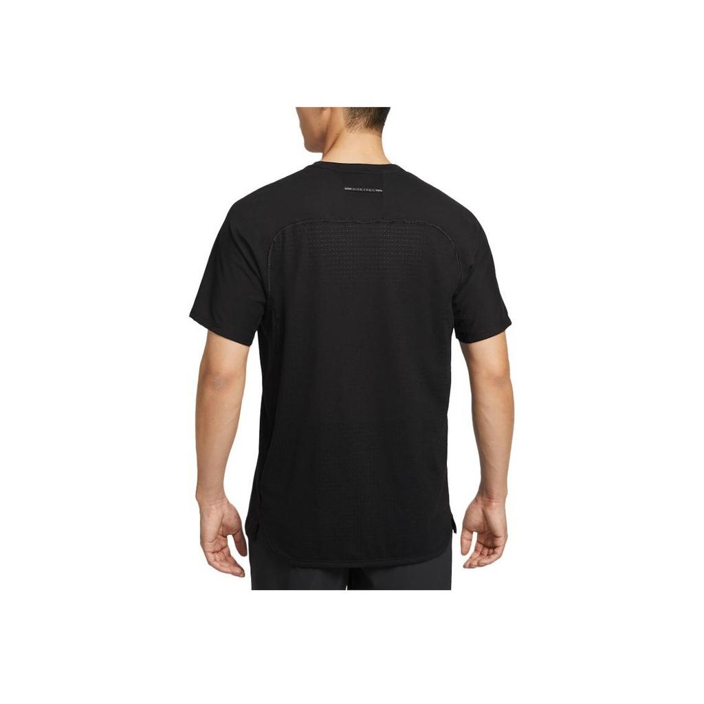 Nike Dri-FIT Trail Solar Chase ADV Logo Running Comfortable Versatile Short Sleeve Breathable T-Shirt Men Tops Black Summit-White HJ3581-010