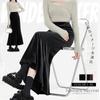 Meerjungfrau Midi Elastisch Eng Einfarbig Perfekt für Herbst [Ishihara liacceai] Rock, Samt, Länge, Herbst/Winter, Lang, Taille, Rock, Stretch, Dünn,