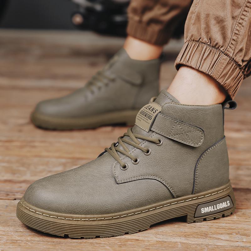 New Martin boots high top waterproof big head short boots ins locomotive leather boots