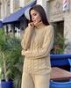 2023 Women's Knitted Cable Knit Two-Piece High Neck Sweater Set