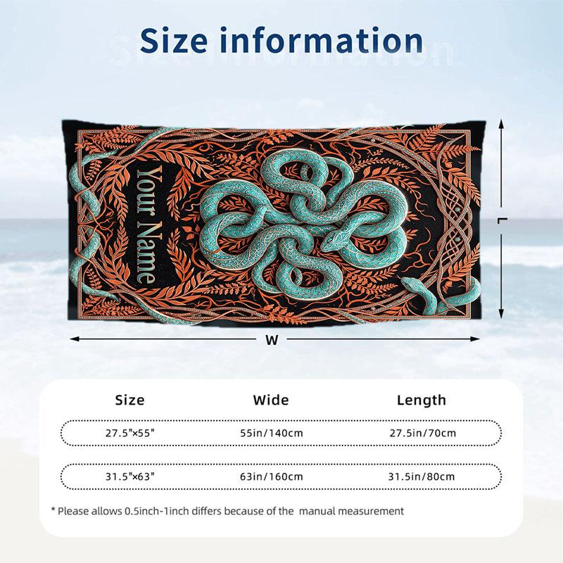 Decorative Artwork Theme Beach Towel Personalized Custom Name & Text Soft Quick Dry Beach Towel for Swimming Travel