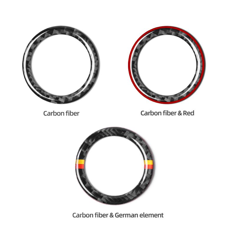 For Mercedes Benz W204 W205 A C Class GLA CLA GLC Ignition Switch Key Hole Ring Trim Carbon Fiber Sticker Car Interior Accessory