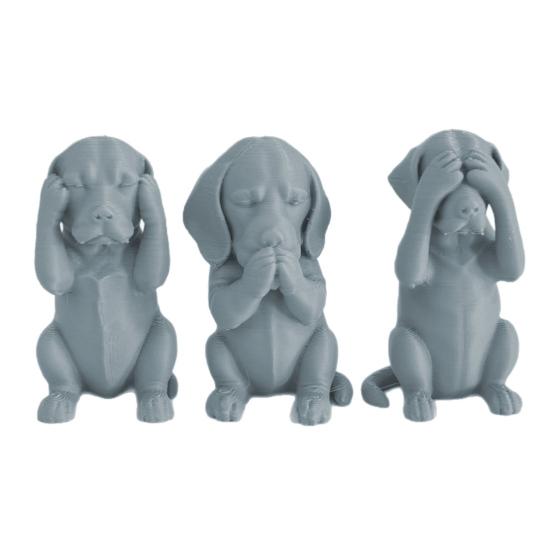 3D-gedruckte Katzenfigur Kätzchen Hören Sprechen Sehen Kein Böses Statue Miniatur Katzenornament Geschenk für Katzenliebhaber zur Schreibtisch-, Regal-, Schrankdekoration