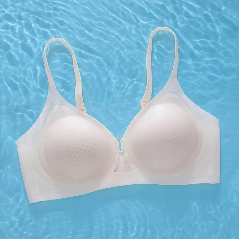 Breathable jelly glue student no steel ring soft support bra cover gathered anti-sagging breathable thin