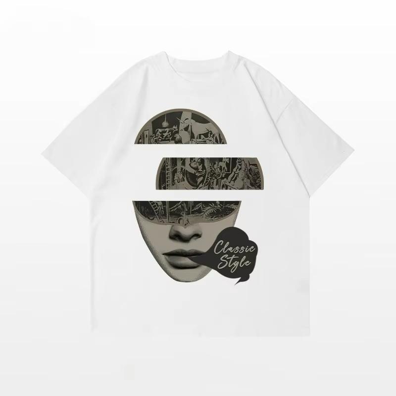 

Motorcycle New Hip Hop Street Cotton T-Shirt Men s Summer Loose Versatile Casual Personality Couple 4XL