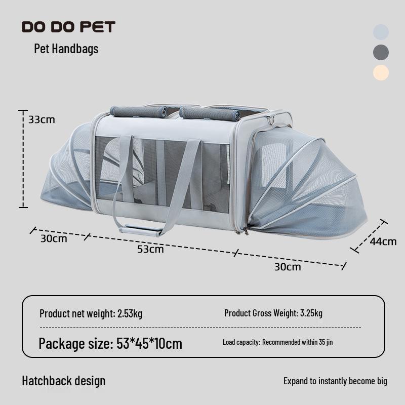 Pet Transport Cage: Breathable, Expandable Car Cage for Dogs and Cats