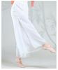 Women's Double Layer White Chiffon Dance Culottes - Wide Leg Flowy Pants for Classical Chinese Dance Practice