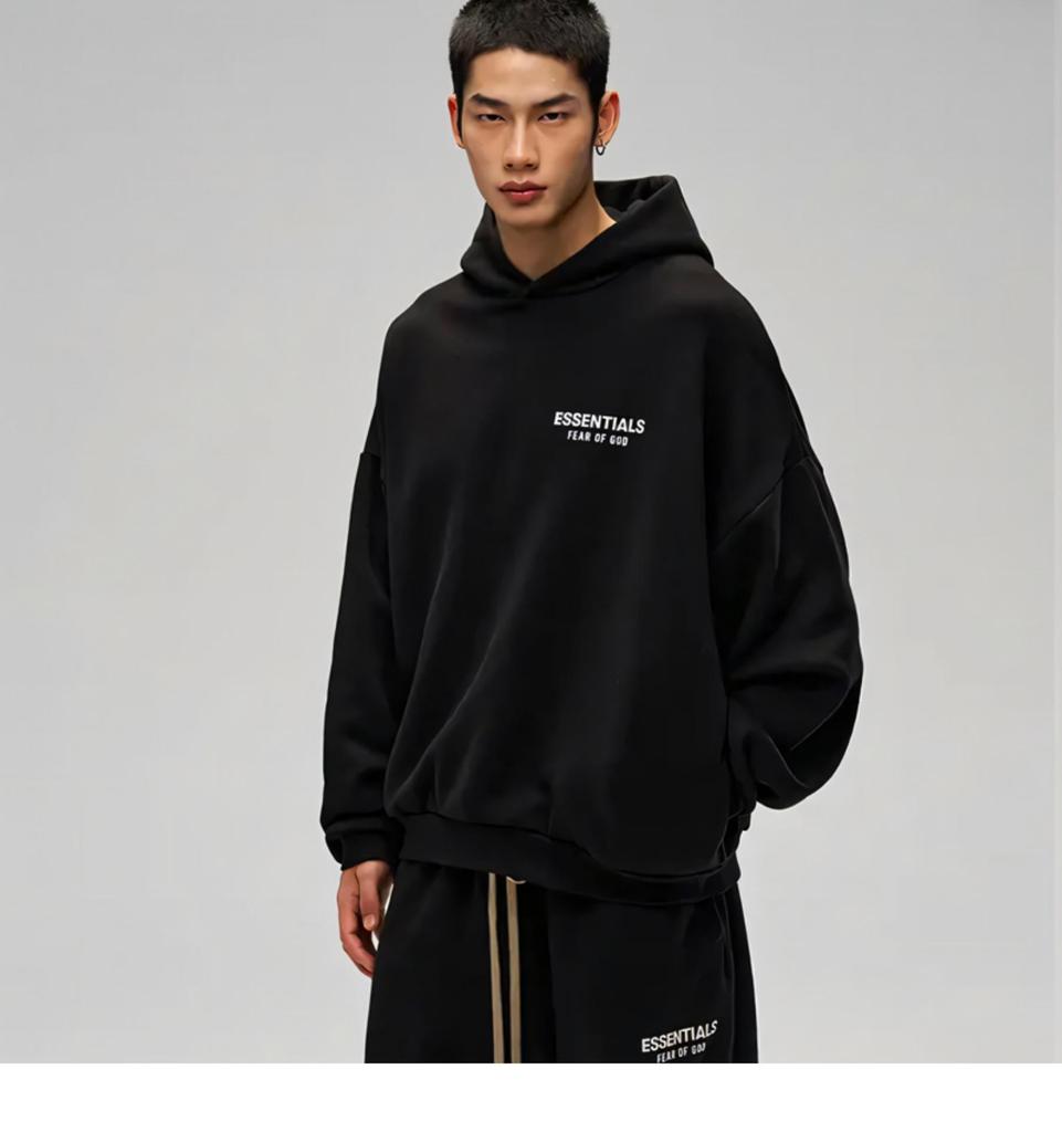 FOG ESSENTIALS Trendy Letter Print Hooded Sweatshirt for Men and Women