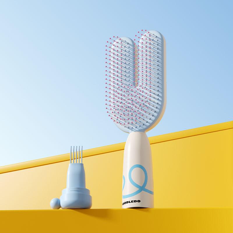 Pet Grooming Brush with Magnetic Handle Anti-Static Massage Deshedding Tool for Dogs & Cats Easy Hair Removal Comb