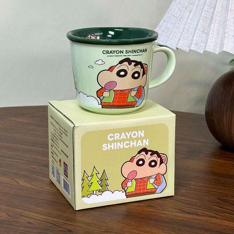 Cute Ceramic Mug Children's Scale Crayon Shin Shiba Drinking Water Cup Couple Style Breakfast Cup Birthday Gift