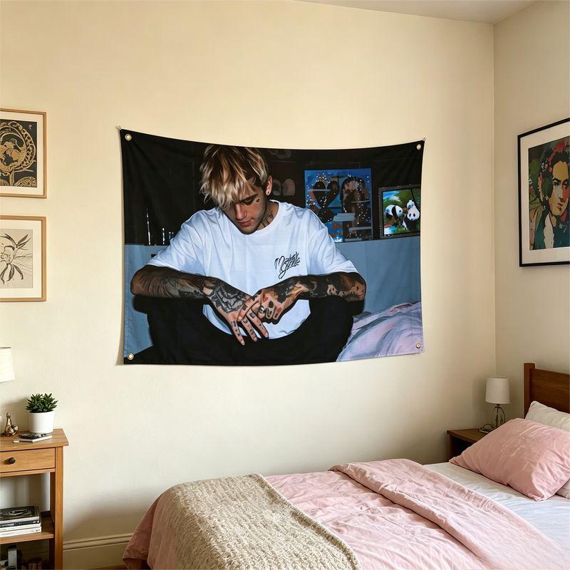 BRUH Flying Man Meme Wall Tapestry Blue Sky Cloud Funny Internet Joke Humor College Dorm Trendy Decor Lovely Gift Home