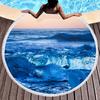 Natural Scenery Sea Rock Round Beach Towel, Ocean Theme Beach Blanket,Soft Absorbent Quick Dry Pool Towel Portable Picnic Mat