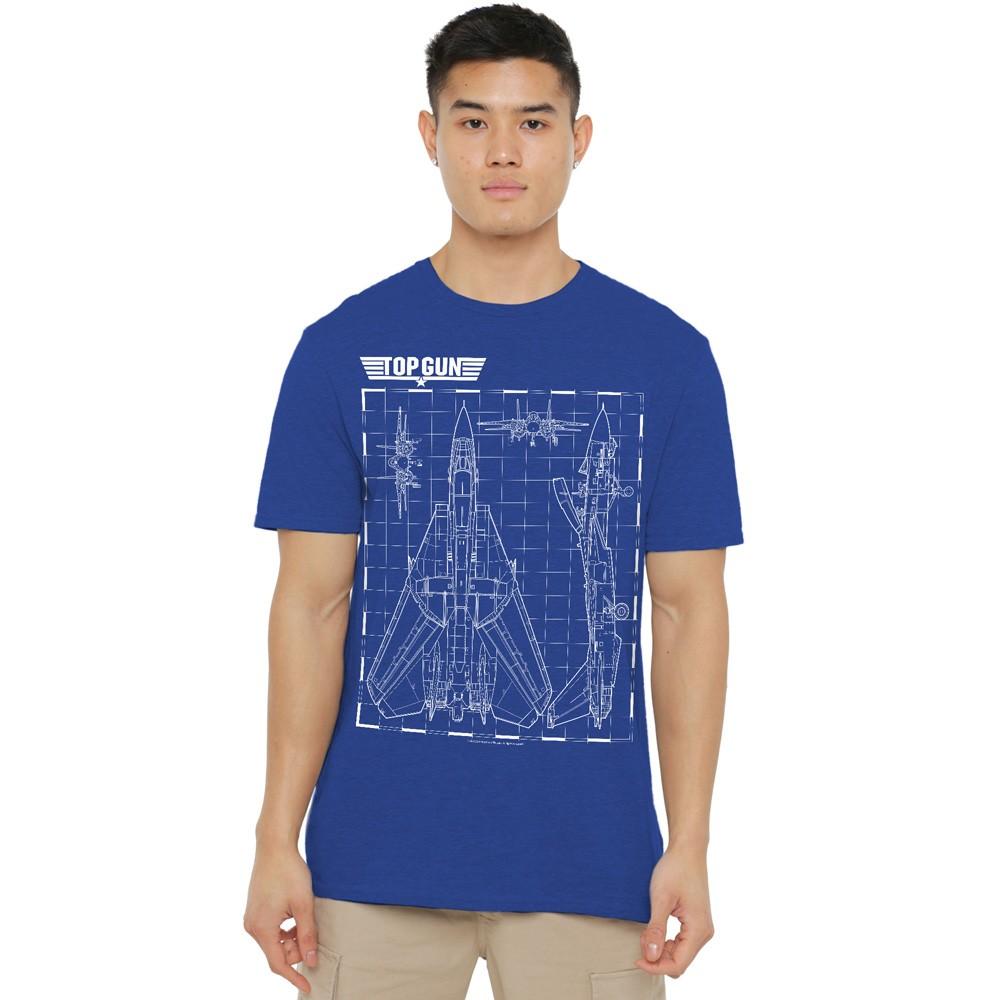 Top Gun Schematic T-Shirt S-3XL Royal XXXXL