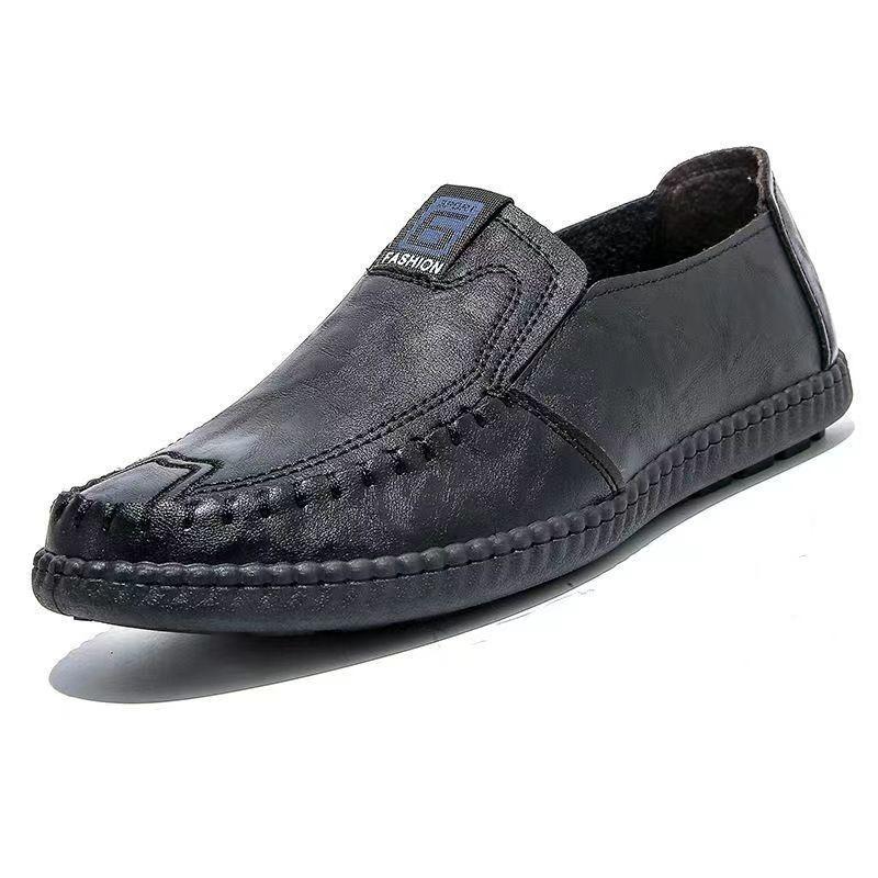 Autumn Breathable Men's Shoes Casual Leather Shoes Comfortable Doudou One-pedal Leather Shoes Casual Men's Soft Sole
