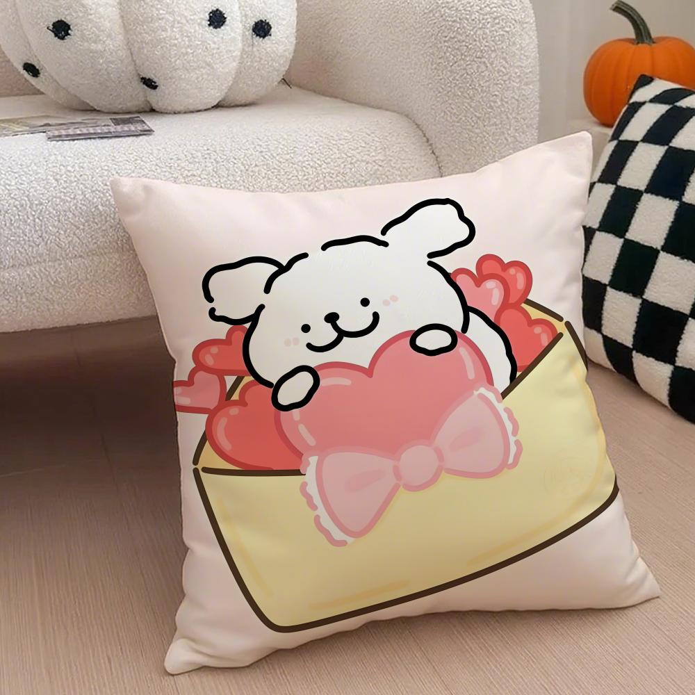 LLine Dogs Cushion Cover Throw Pillow Cover Hidden Button Durable Polyester Chair Cushion