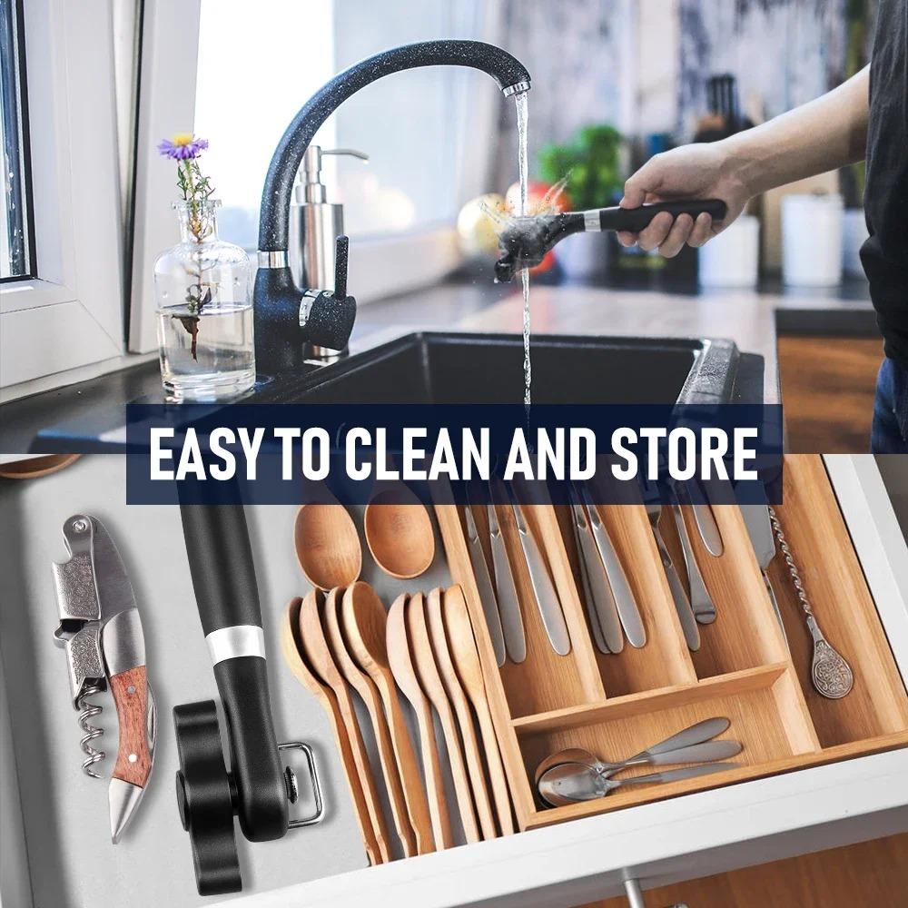 Profesionální otvírák na konzervy Ruční nerezový otvírák na sklenice Bezpečnostní otvíráky na láhve s bočním řezem Domácí potřeby Kuchyňské doplňky