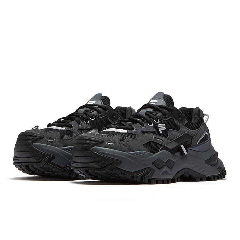 Fila Fusion Bianco Hard Candy Comfortable Versatile Height Increasing Dad Shoes Men Sneaker Black Space-Silver T12M531010FBS