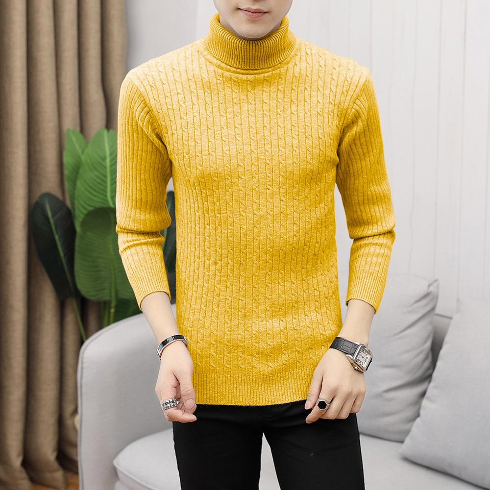 Autumn and Winter Turtleneck Sweater Men's Hong Kong Style Slim-fit Versatile Pullover Knitted Sweater Trend Bottoming Sweater Sweater