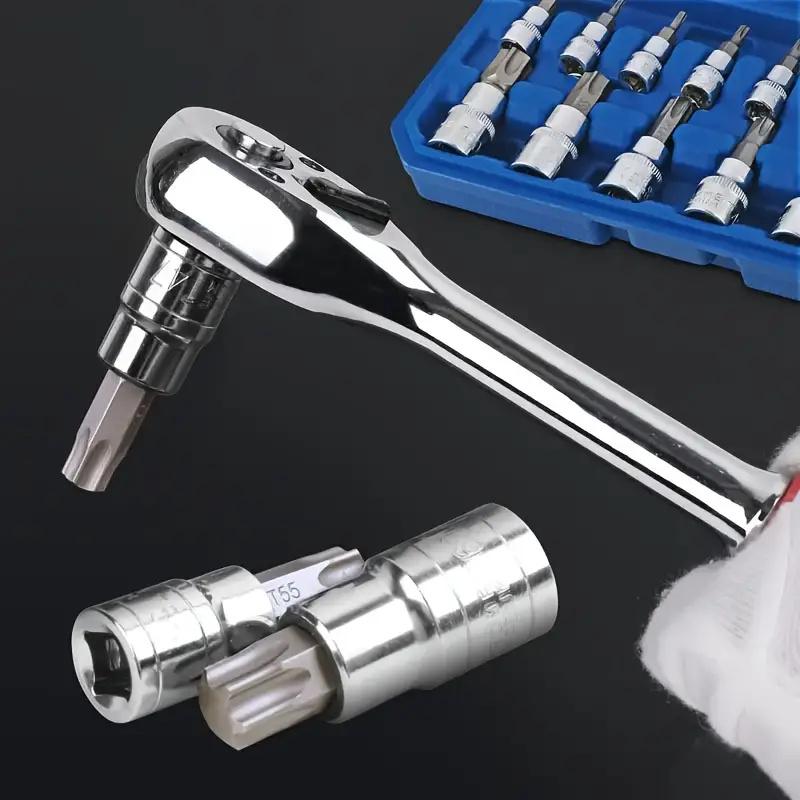 Set di 13 bussole Torx con inserti a stella T8-T70 Kit di attrezzi manuali multifunzionali per lavori meccanici con custodia