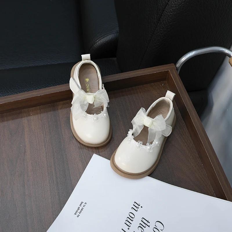New Girls Lolita Mary Jane Shoes Chic Bowknot Children Princess Leather Shoes Fashion Sweet Kids Party Shoes Elegant Versatile