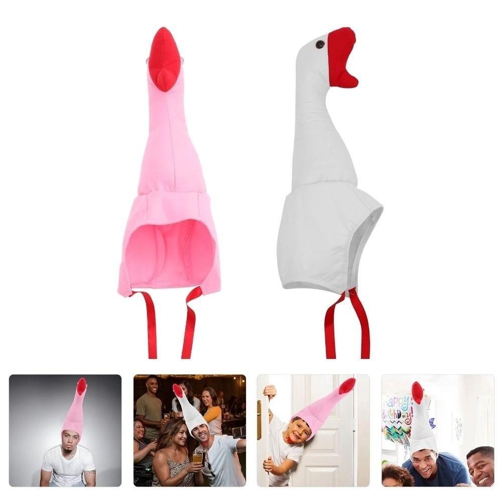 Nastavitelný design Kreslený klobouk husy Bílá/Růžová barva Cosplay kostýmový klobouk Cosplay událost
