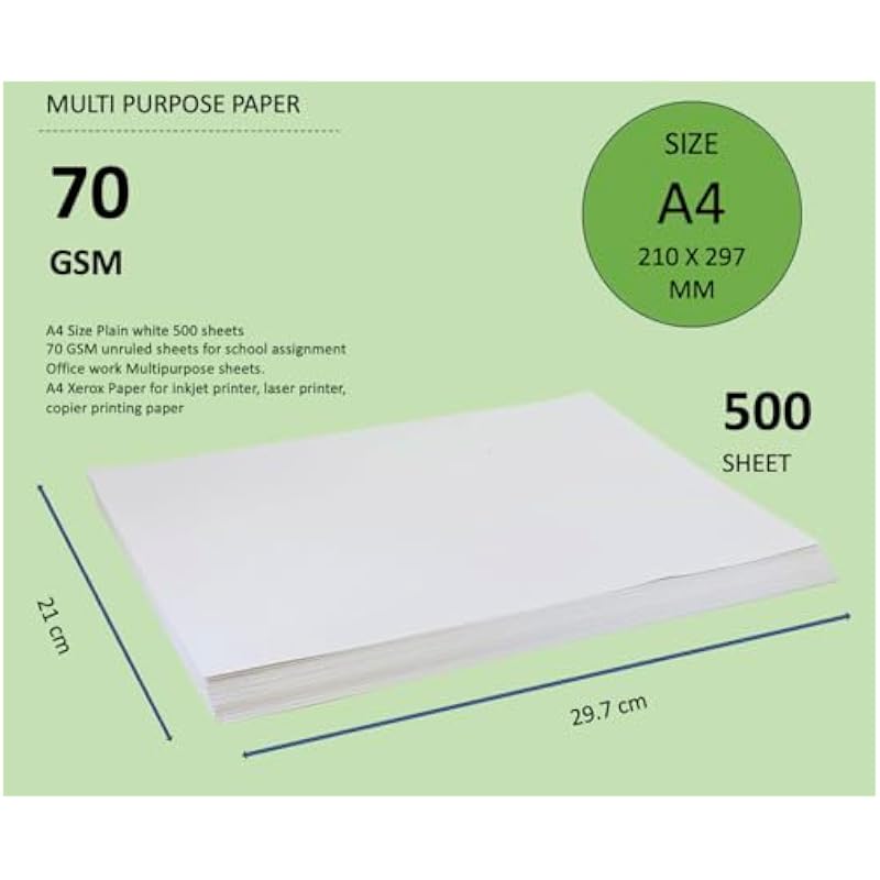 Cubic Multipurpose White Copier Paper 70 GSM - A4 | 500 Papers per Ream | 1 Ream
