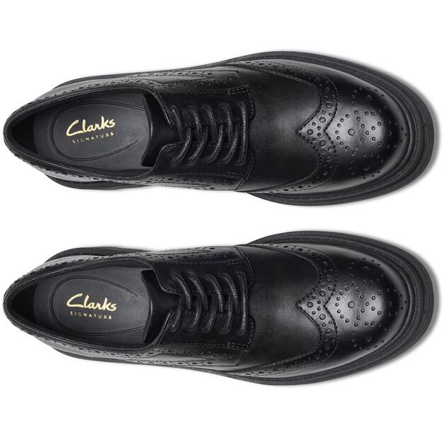 Women's Clarks Orinoco3 Derby Ankle Boots Black Leder