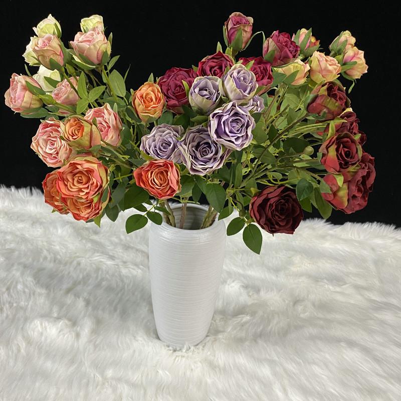 Romantic Wedding Artificial Rose Bouquet With Silk Flowers For Event Decor And Photography Props