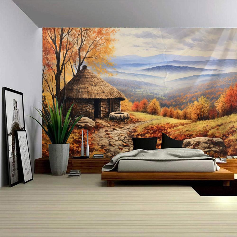 Beautiful scenery, oil painting, tapestry, dormitory living room, art decoration, wall tapestry, home wall hanging cloth