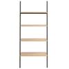 Ladder Shelf with 4 Shelves Light Brown and Black 64 X 34 X 150.5 Cm
