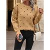Women S Long Sleeve Pullover Knit Sweater Polka Dot Loose Fit