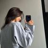 Women's Casual Loose Sports Set Long Sleeve Sweatshirt Top Shorts Two Piece Pajama Home Clothes