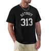 Detroit 313 T-Shirt Graphic T Shirt Sweat Shirts Mens Workout Shirts Black Cotton Mens T-shirt
