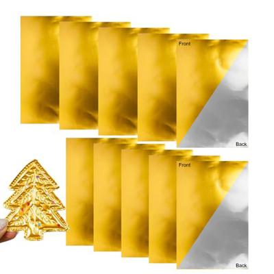Metal Embossing Foil Sheets Double-Sided Golden Silver Thick Tin Foils Embossing Craft Foil Sheets for DIY Crafts Scrapbooking Making Decorations